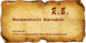 Rockenstein Barnabás névjegykártya