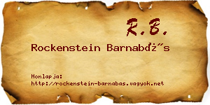 Rockenstein Barnabás névjegykártya